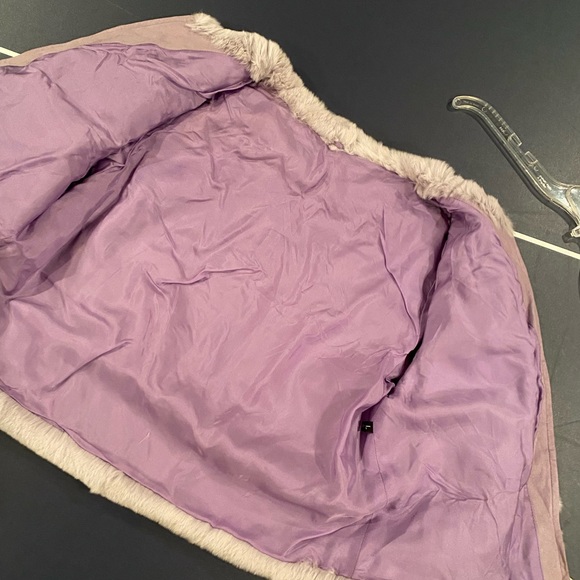 šBomber Style Fur and Suede Jacket L - Picture 8 of 8